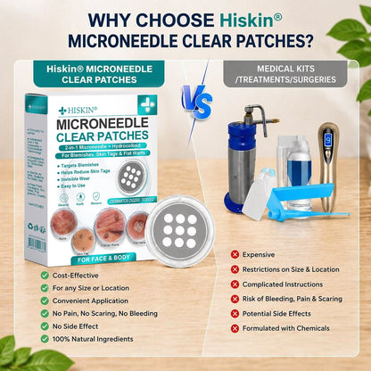 ✨𝐇𝐢𝐬𝐤𝐢𝐧® 2-in-1 Microneedle & Hydrocolloid Patch🍀 | Removes raised moles, acne, flat warts, and skin tags | Helps improve wrinkles, scars, and blemishes | Invisible patches for face and body